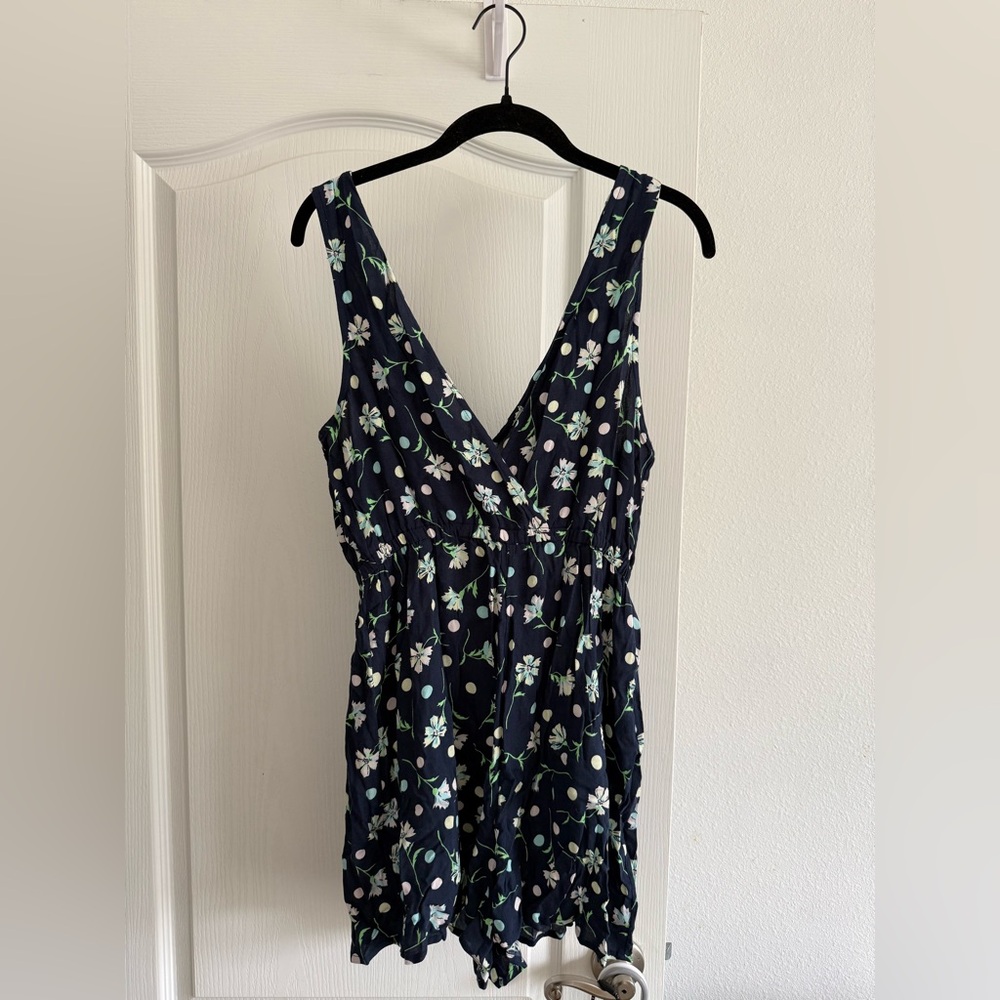 Bp Romper Multicolor Floral V Neck Sleeveless Pull On SZ S
